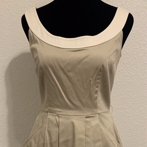 White House Black Market Tan Princess Rockabilly Sun Dress Women's Size 00 - Picture 3 of 14